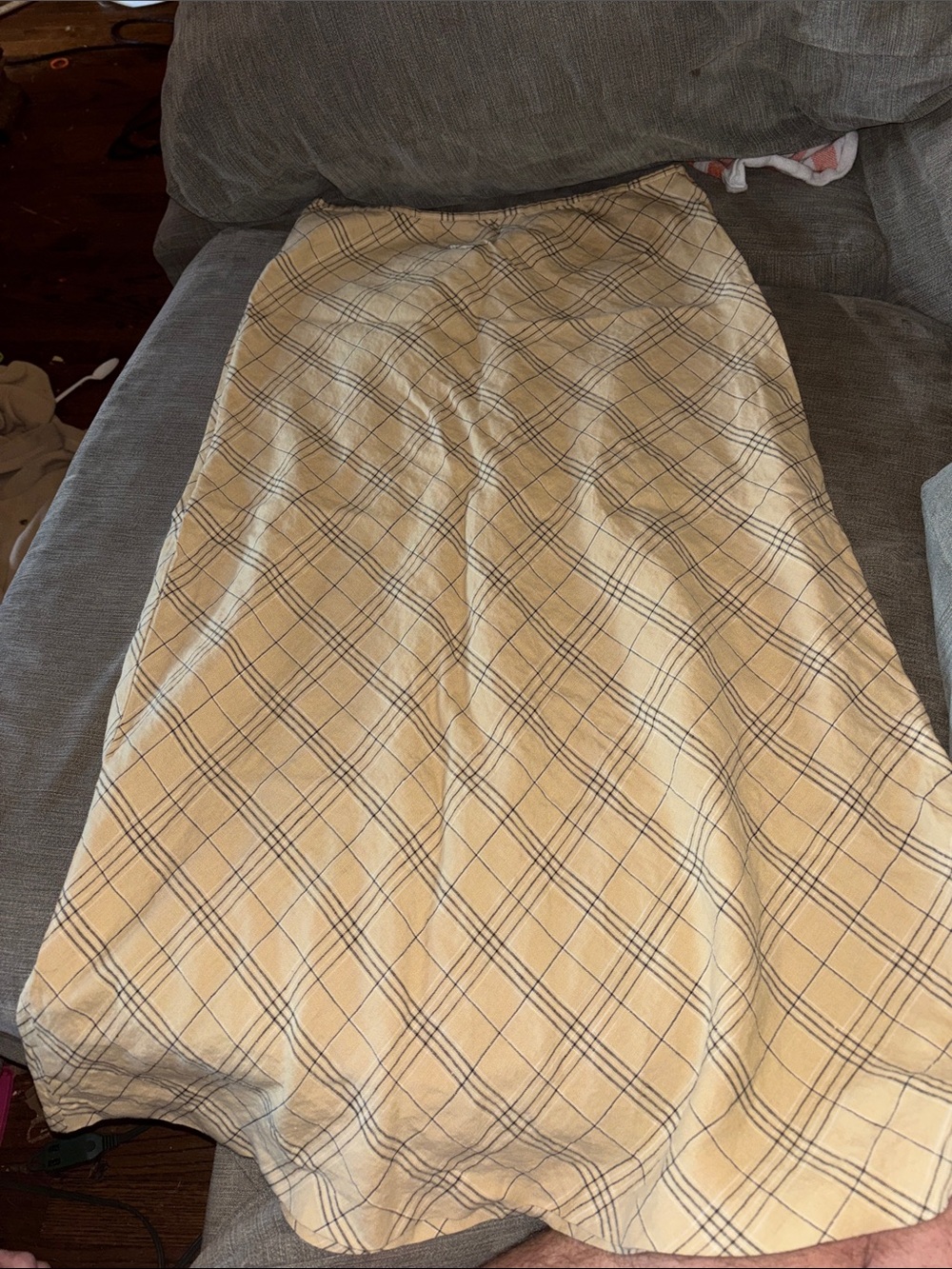 Classic Cream Plaid A-Line Skirt Merona Size 12